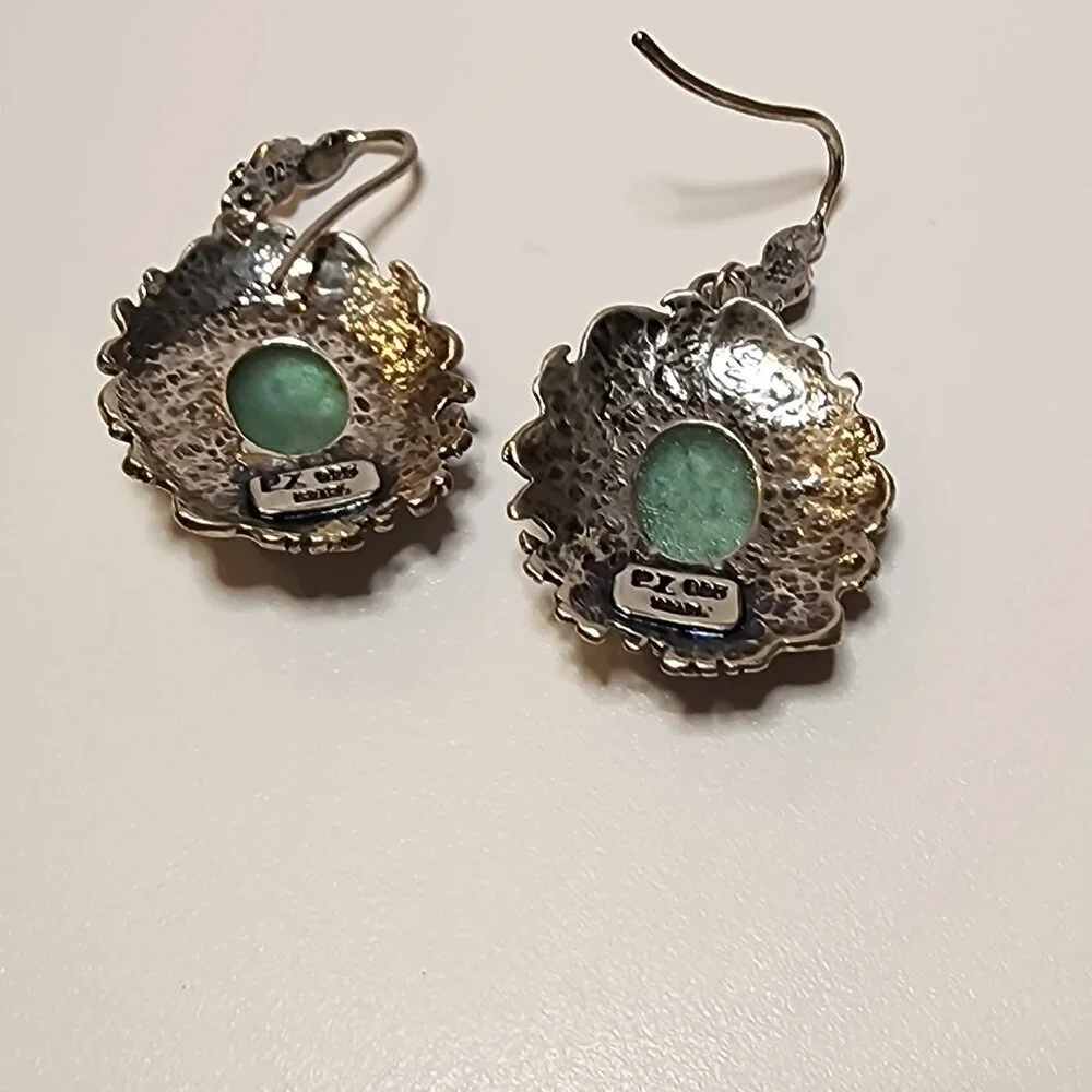 Paz Creations Sterling Silver Roman Glass Made in Israel Earrings